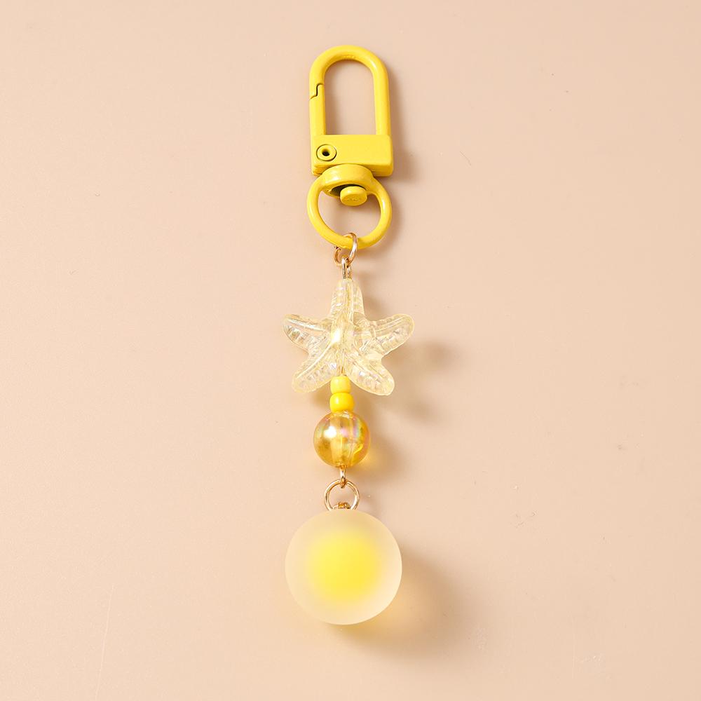 

Cute Candy Color Starfish keychain Women Girls Ball Key Ring Pendants for Handbag Decor DIY Kid s Jewelry Gifts
