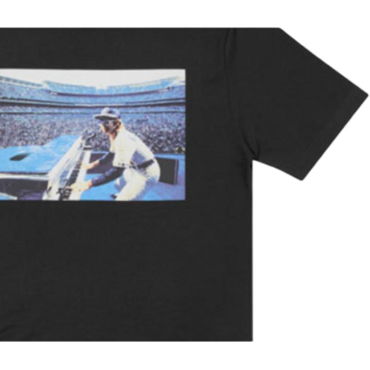 Palace X Elton John Collaboration Printed Crew Neck Short Sleeve T-Shirt Unisex T-Shirt Black P21TS298