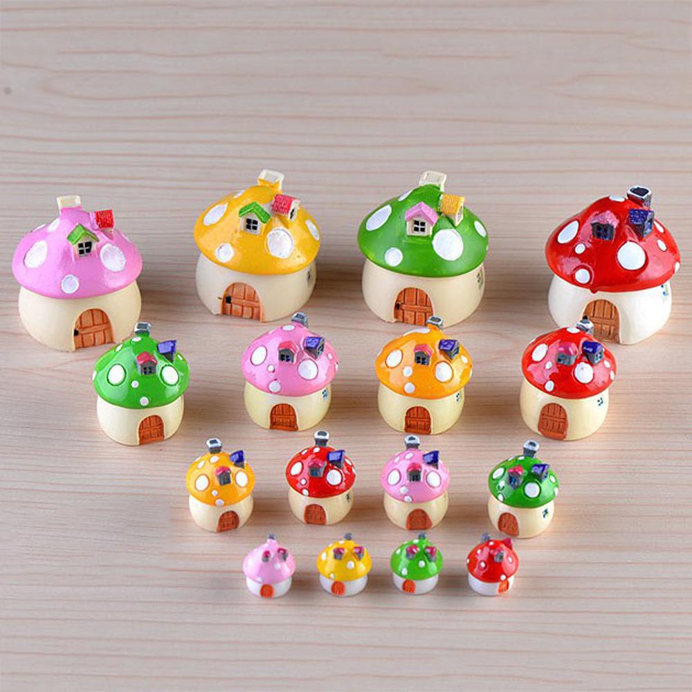 Miniature Craft Mushroom Micro Landscape Bonsai Decoration Fairy Garden Ornament Miniature Figurine