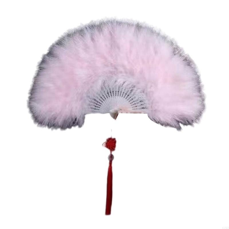 62KD Fan Foldable Decorative Fan Portable for Women's Costume Accessary 1920s Vintage Fans
