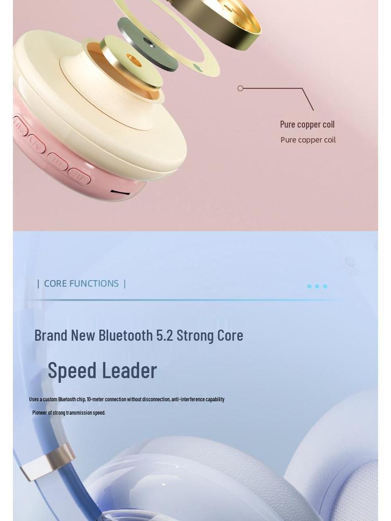 KE26 Sweet Donut Bluetooth Over-Ear Headphones with Mic, Superb Sound & Stereo Card Slot