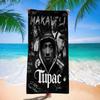 Asciugamano da Spiaggia Tupac Shakur Asciugamani da Bagno Colorati per Ragazza Microfibra Asciugatura Rapida Senza Sabbia Personalizzabile Spiaggia Yoga Spa Palestra Piscina