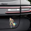 Retro Punk Style Laptop Decal Praying Hands & Rosary Car Sticker, Reflective Decal, Refractive Colorful Sticker Waterproof Jesus for Auto Window