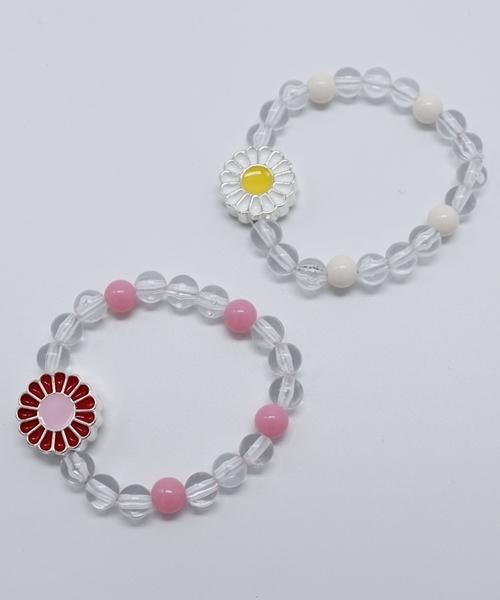 Bonbeau Kitsch Daisy Acrylic Bracelet Brass Daisy Clear Ball Bracelet