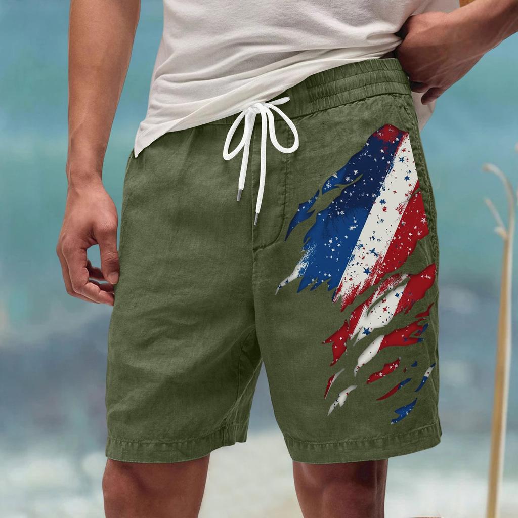 Męskie letnie, duże, swobodne, luźne spodnie sportowe, szorty plażowe