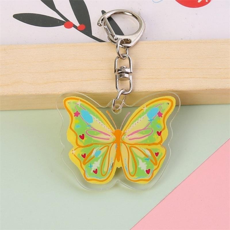 Plastic Butterfly Shaped Keychain Gift for Women Girl Keys Bags and Phones Charm Decorative Butterfly Key Rings