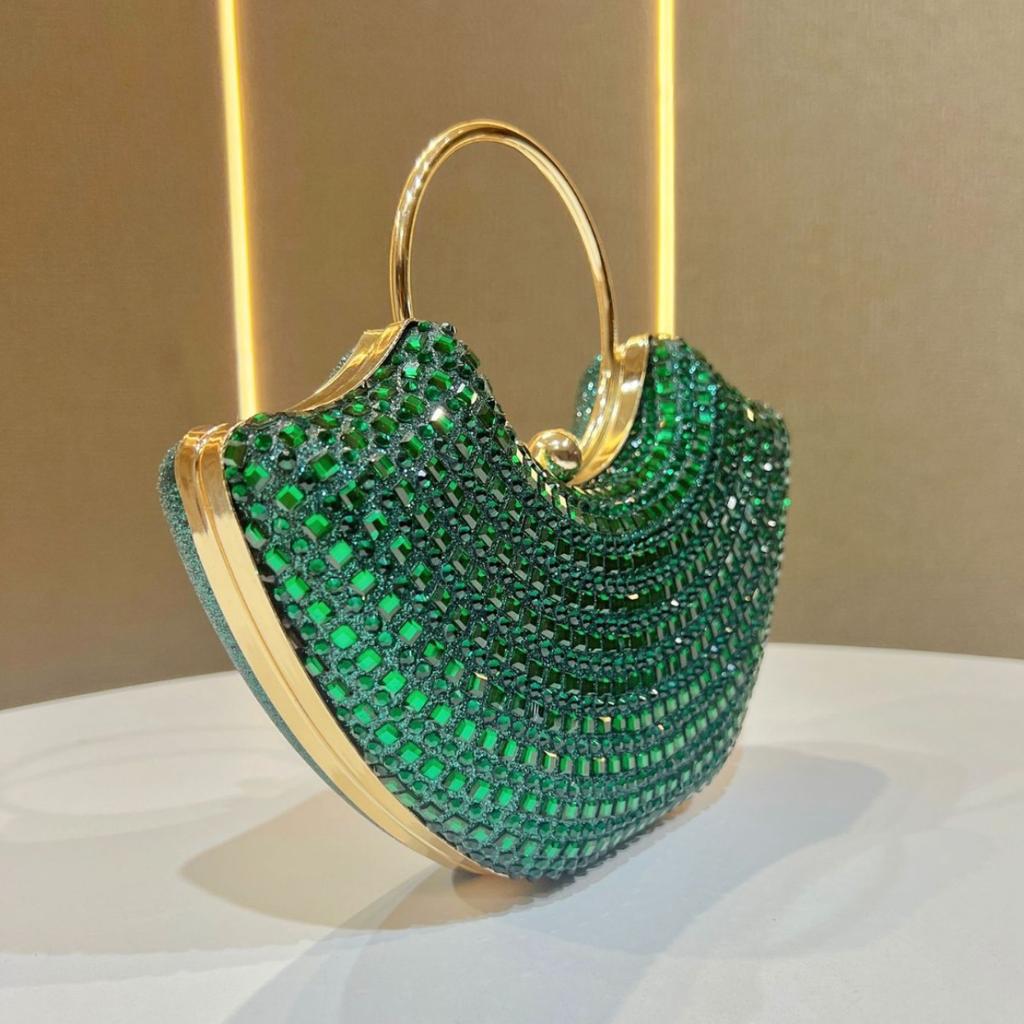 Luxury Rhinestones Evening Bags Fashion Chain Shoulder Crossbody Bags For Women Elegant Party Wedding Bag