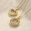 MamacitaSlay 316L Stainless Steel Heart Sun Moon Star Necklace 18K Gold Plated Waterproof Jewelry For Women Party Everyday Wear