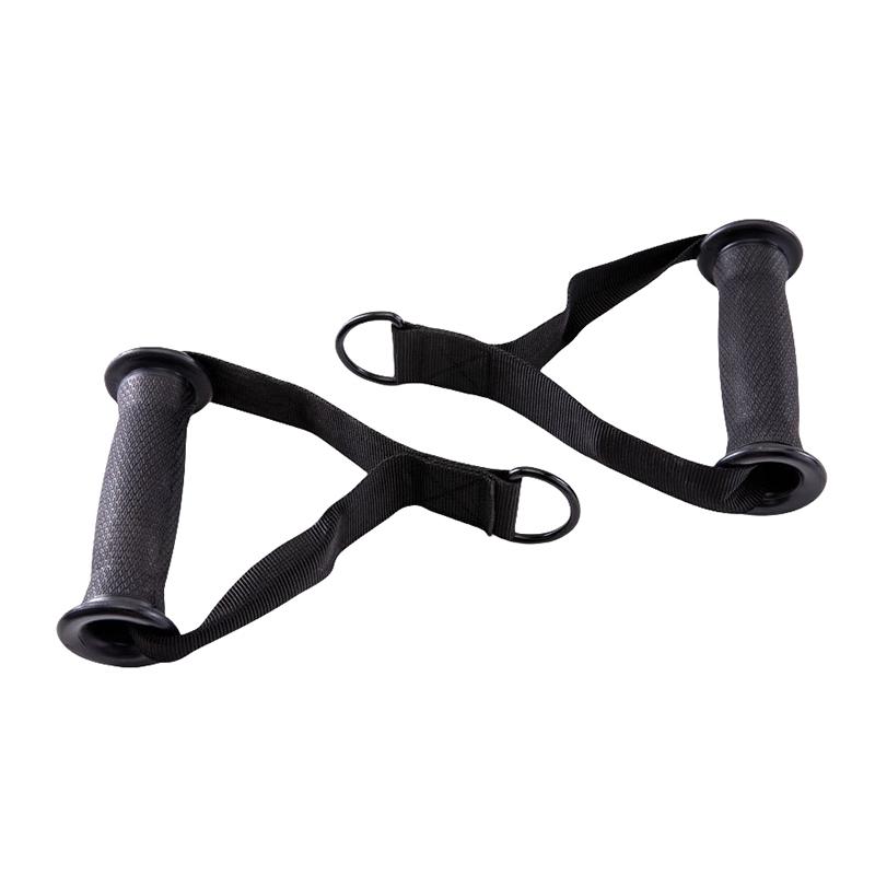 

Fitness Resistance Bands Handles Gym Anti-Slip Grip Strong Nylon Webbing Grip Puller Handle Heavy Duty Cable Machine Workout чёрный