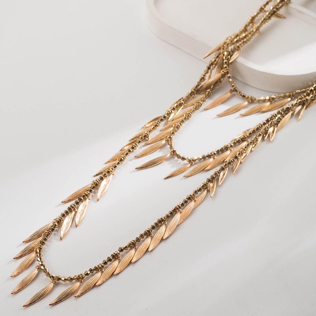 Exaggerated Design Collarbone Chain Geometric Alloy Long Vintage Necklace Elegant Trendy Women's Jewelry
