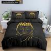 Set Letto Buddha Religione Indiana Buddismo Meditazione Mandala Copripiumino Sorriso Buddha Floreale Morbido Copripiumino Queen King Size