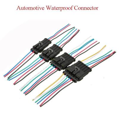 Stabiler 3/4//6-poliger wasserdichter elektrischer Anschlussstecker aus Kupfer für Autos und Motorräder mit 10 cm Kabel