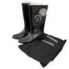 Used 186005 Current condition CHANEL CHANEL Storage bag included  Rain boots CHANEL 36 23cm black lame enamel ladies
