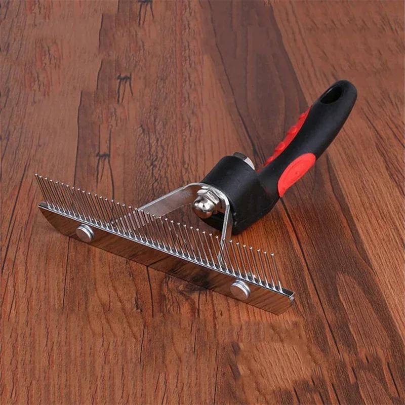 Large Medium Dog Rake Comb Long-Haired Pets Grooming Tool Stainless Steel Pins Comb for Golden Retriever Husky German Shepherd