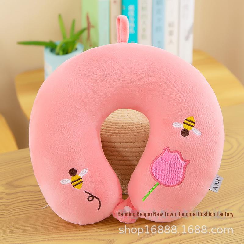 

Подушка для шеи в форме буквы U с мультяшным принтом для офиса, школы, путешествий и вождения - портативная с напечатанным логотипом 30x30cm