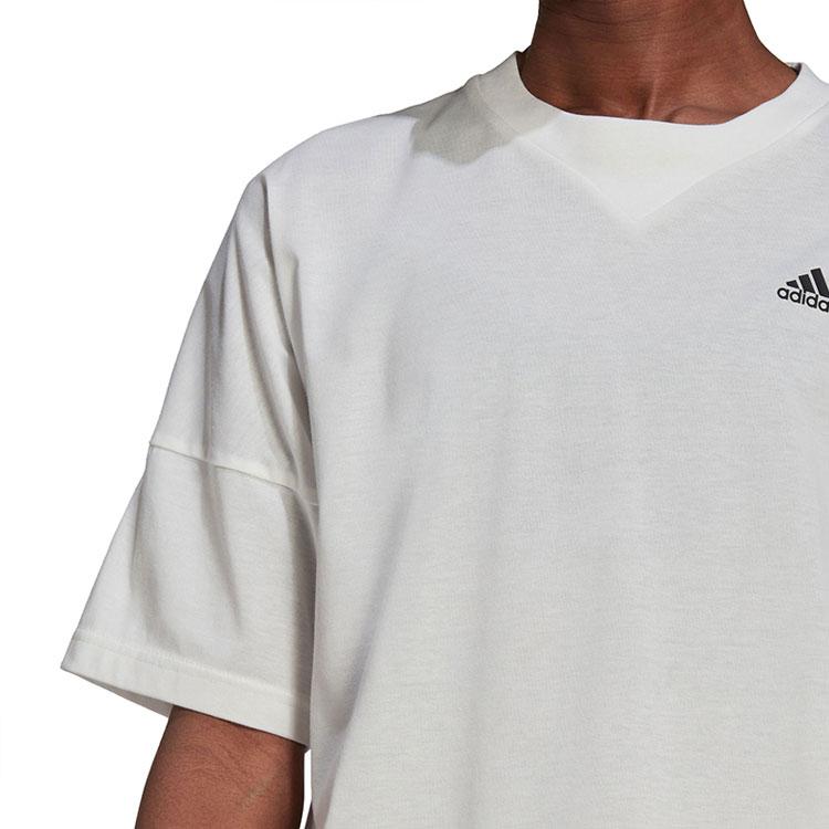 adidas Alphabet Logo Print Crop Round Neck Short Sleeve T-Shirt Damen Tops Weiß H67199