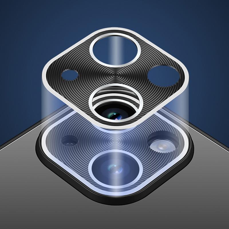 For iPhone 13 Case PC+TPU Anti-Scratch Phone Cover Build-In Metal Lens Cover