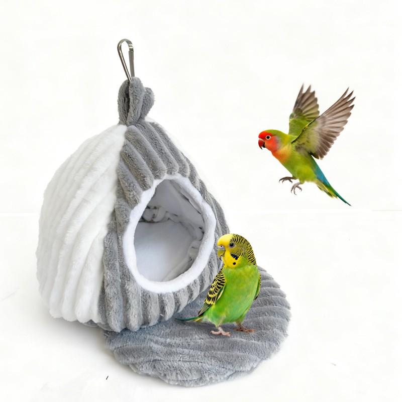 Cozy Fully Enclosed Bird Nest Bed Parakeets Budgies Cockatiels With Thick Fleece Lining Hanging Perch Sleep Bag