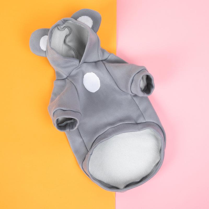 Autumn and Winter New Pet Cute Transformation Outfit Small Dog Bear Ears Dog Clothes Velvet Warm and Comfortable Teddy Bear