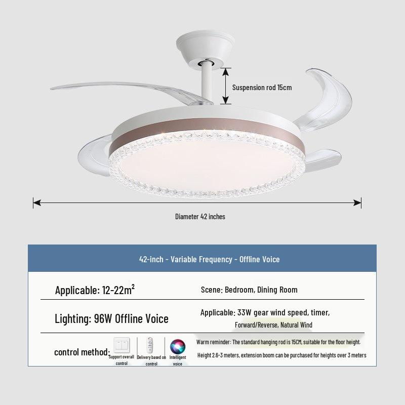 2026 New Model Flush Mount Ceiling Fan with Integrated Light for Living, Dining & Bedroom