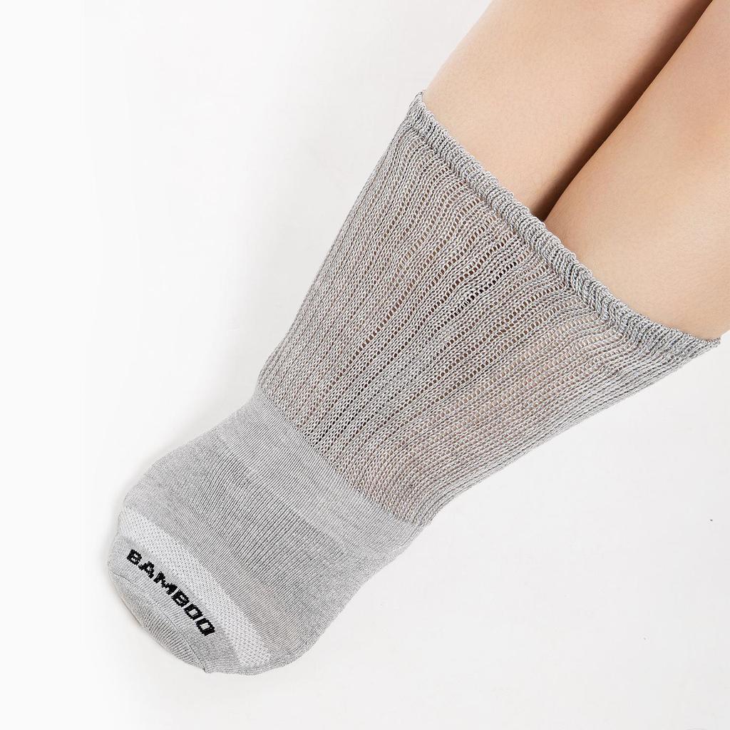 Bamboo Fiber Plus Size, Non-binding Mid-calf Socks for Elderly Men & Women