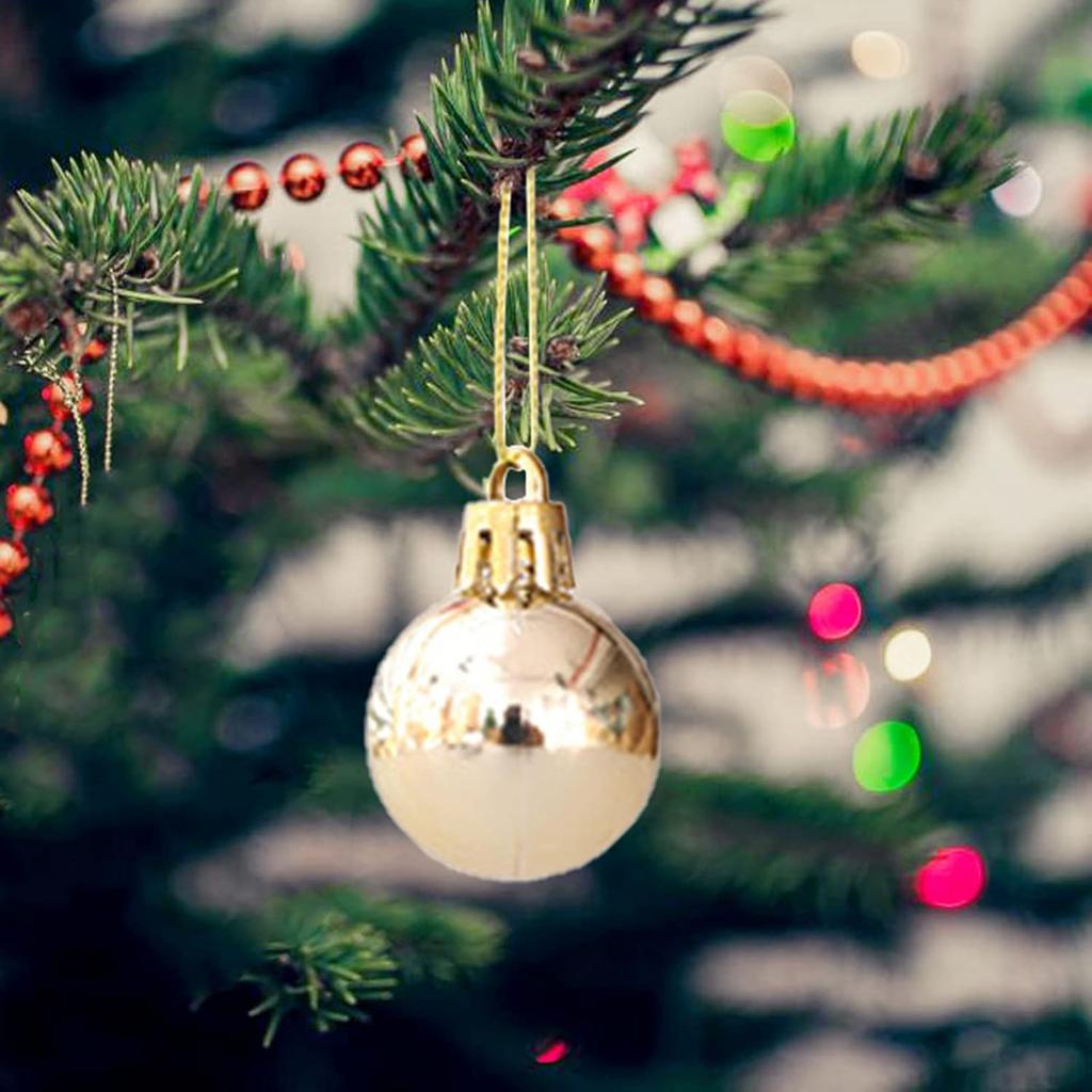 144/24pcs Mini Christmas Balls Set Xmas Tree Pendant Christmas Ball Hanging Ornaments Holiday Wedding Party Home Decoration