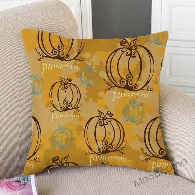 Gold Autumn Fall Pumpkin Harvest Art Thanksgiving Day Decoration Throw Pillow Car Pillow Case Cotton Linen Sofa Cushion Covers
