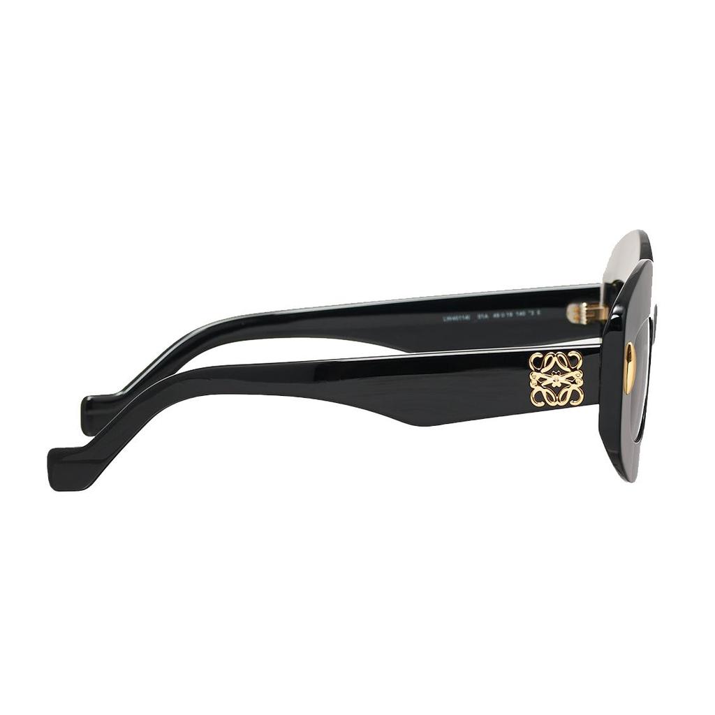 Loewe Geometric Pattern Logo Acetate Frame Irregular Sunglasses Women Sunglasses Black LW40114F01A