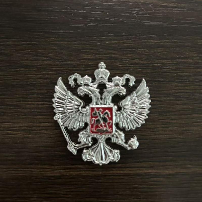 1 stk Mindemærke Emblemer Rusland Dobbelt Hovedet Ørn Nationalt Emblem Metal Broche Diy Jakkesæt Skjorte Krave Dekoration Pins Smykker Håndværk