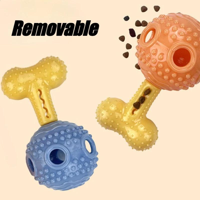 Dog Chew Toys for Teeth Cleaning Food Leakage Pet Rubber Grinding Toy for Small Medium Dogs
