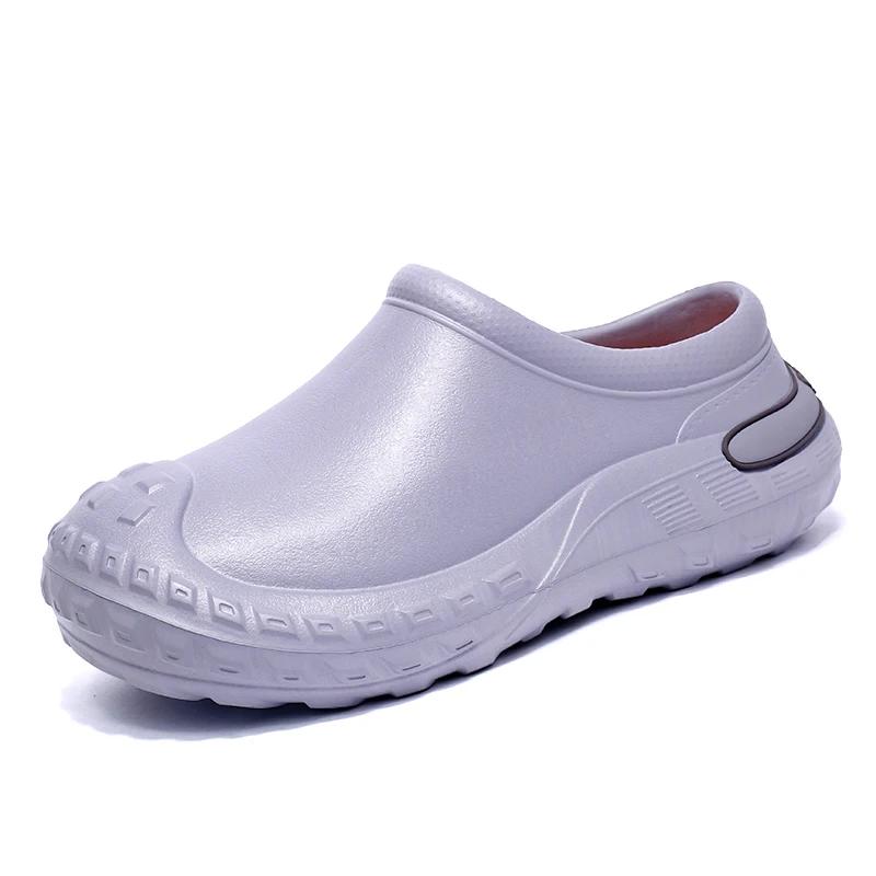 

Модная мужская обувь, зимние кухонные тапочки, водонепроницаемая обувь из ЭВА для мужчин, повседневные тапочки для работы повара, популярная модель 45 серый