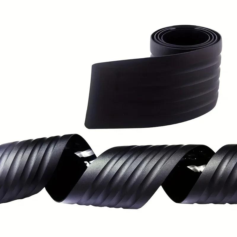 Universal Car Trunk Door Sill Protector, Rubber Strip Sticker Auto Rear Bumper Guard Scratch Protection Bar Black90cm/35.4in