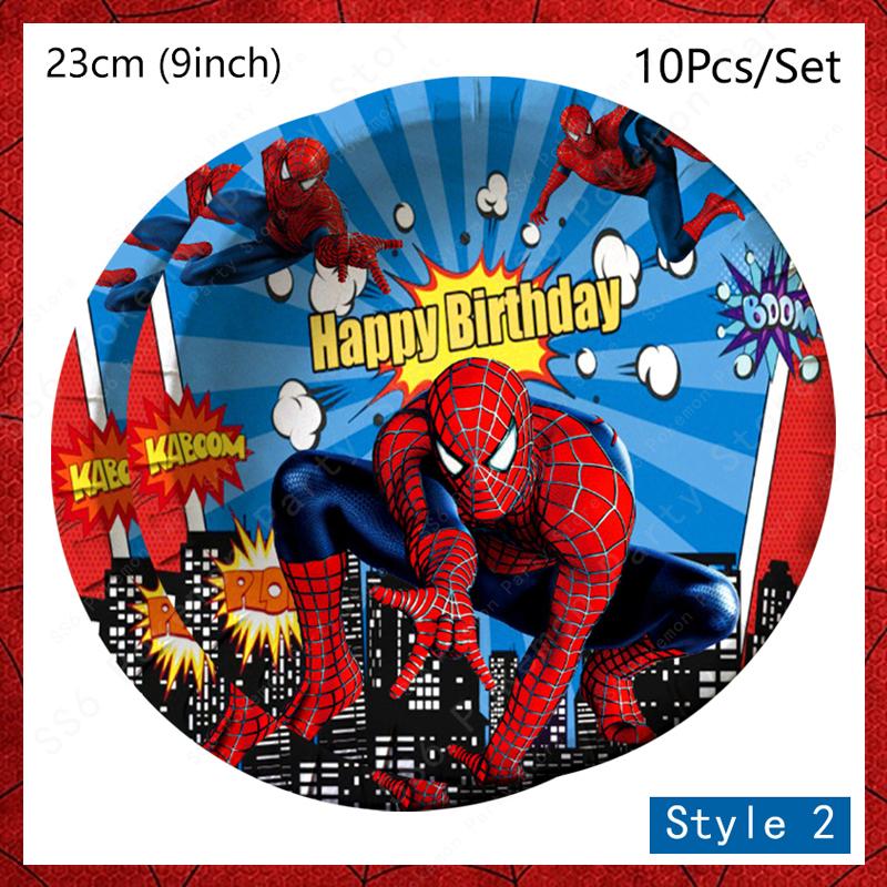 Spiderman Birthday Party Decor Itemations Disposable Tableware Plate Cup Napkins Bags Spidey Party Birthday Decor Itemation Supplies Set