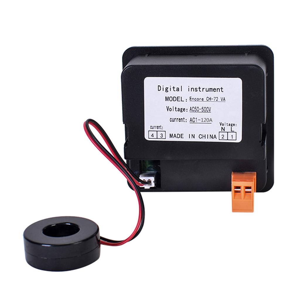 Digital Voltage Current Meter Panel Voltmeter Ammeter Frequency Meter LED Display AC50-500V 1-120A Embedded Installation