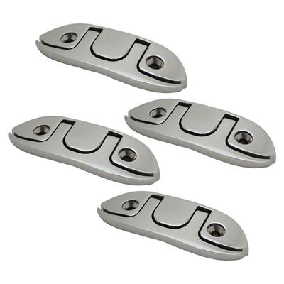 Portable 4.7 Inch Boat Folding Cleat Flush Mount Rope Cleat Marine Hardware Flip Up Dock Cleat With Fastener,4Pcs Easy To Use
