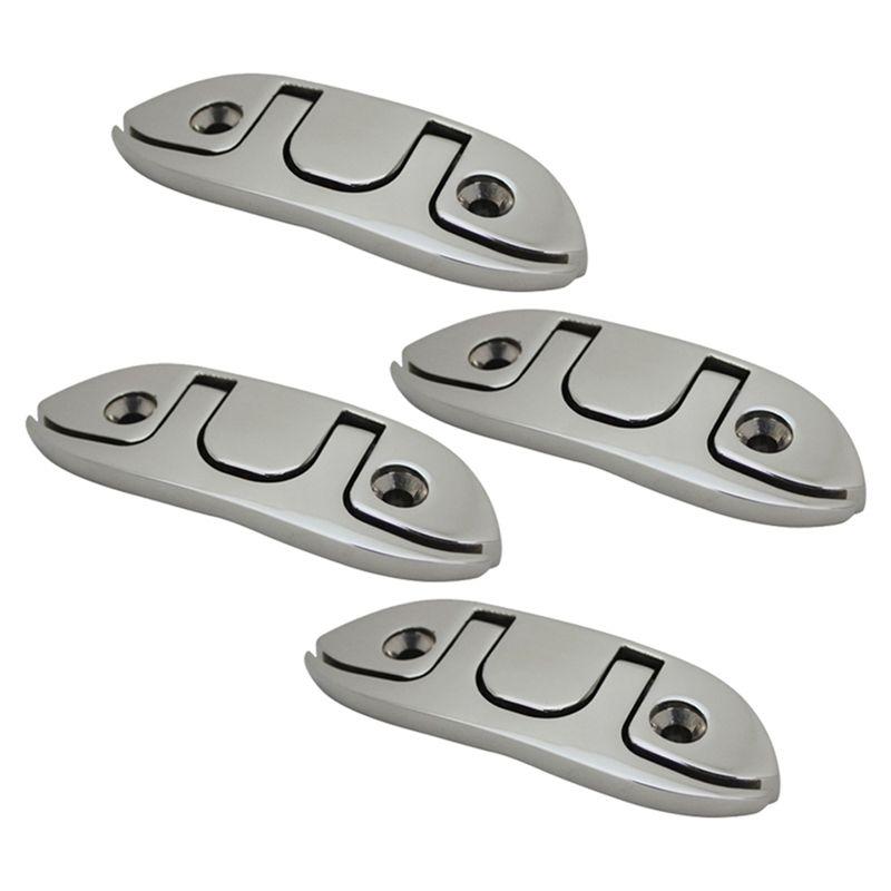 

Portable 4.7 Inch Boat Folding Cleat Flush Mount Rope Cleat Marine Hardware Flip Up Dock Cleat With Fastener,4Pcs Easy To Use