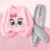 Girls' Spring Hoodie & Long Pants Set - Casual Two-Piece Outfit