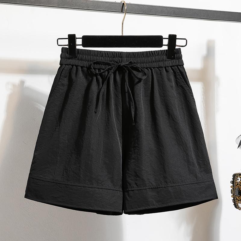 DIMANAF 2025 Plus Size Shorts Summer Women Wide Leg Pants High Waist Solid Loose Casual Short Pants Basic Harem New