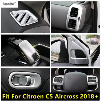 Dashboard AC Air Outlet Vents / Gear Shift Head / Handle Bowl Cover Trim Matte Accessories For Citroen C5 Aircross 2018 - 2024