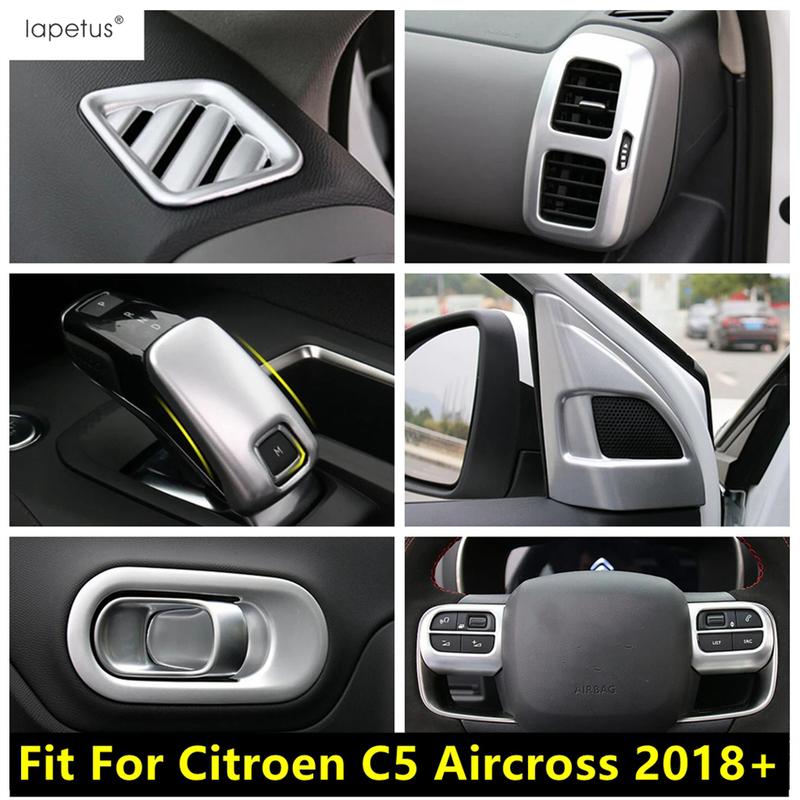 Dashboard AC Air Outlet Vents / Gear Shift Head / Handle Bowl Cover Trim Matte Accessories For Citroen C5 Aircross 2018 - 2024