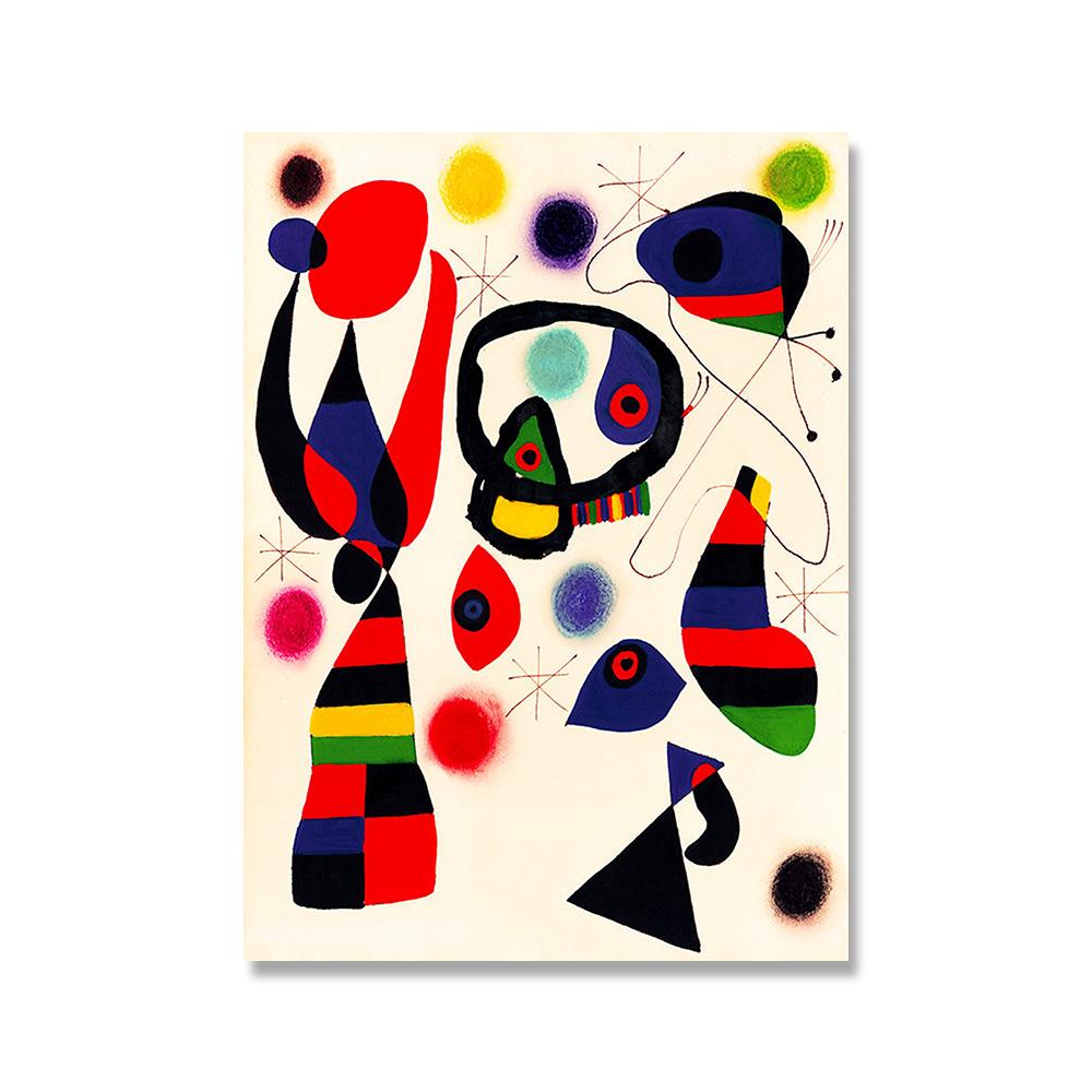 Abstrakte Figuren Joan Miró Gemälde Poster und Drucke Leinwandgemälde Surrealistische Wandkunst Bild für Wohnzimmerdekoration