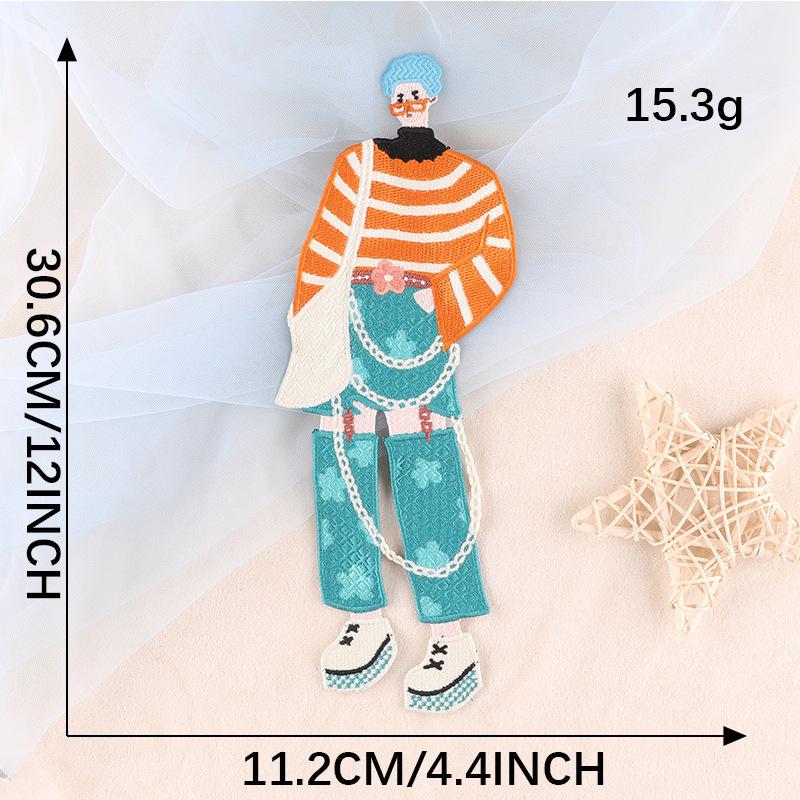 Duoku Computer Embroidery Cloth Label Cartoon Character Clothing Accessories Large Patch Water-Soluble Embroidery Cloth Sticker