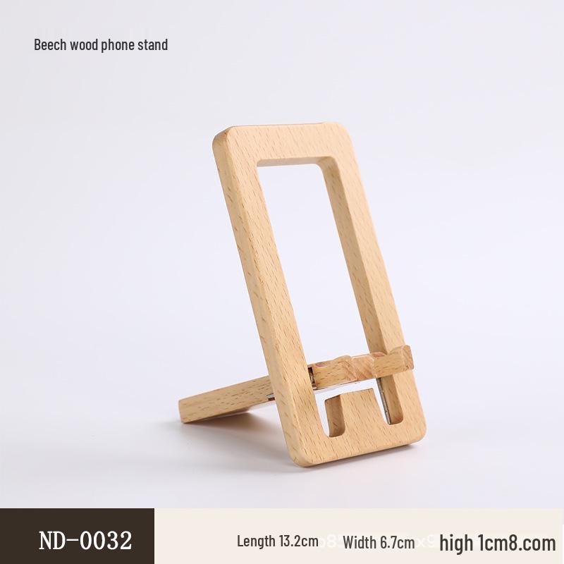 Support de téléphone en noyer rotatif et pliable – Support de bureau universel et portable