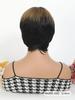 Synthetische Perücke 12 Zoll Pixie Cut Perücken für Frauen Haar Kurze Perücken mit Pony Schwarz Gemischt Braun Beliebte Mode Hitzebeständige Haarteile