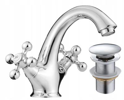 Free-standing Washbasin Tap with Stopper for Stilo Retro Chrome Washbasin