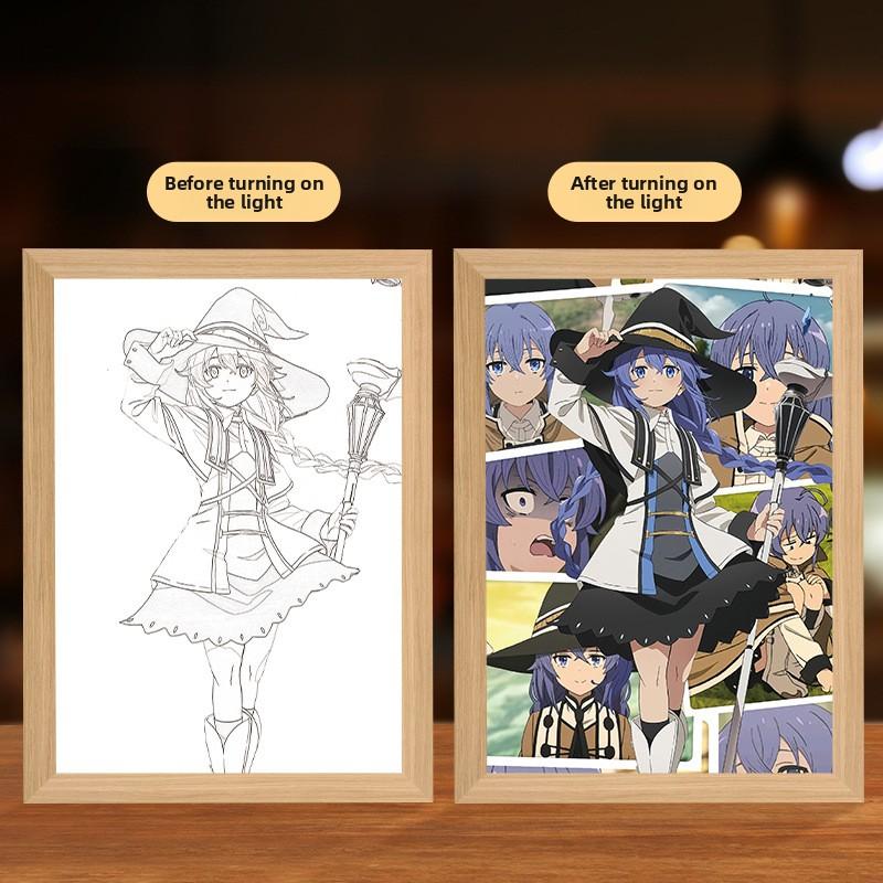 

23cm/9.06in Jobless Reincarnation 3D Anime Light Painting Night Roxy Grerath Peripherals Lamp Bedroom Desktop Collectible Decor USB Plugged In Small