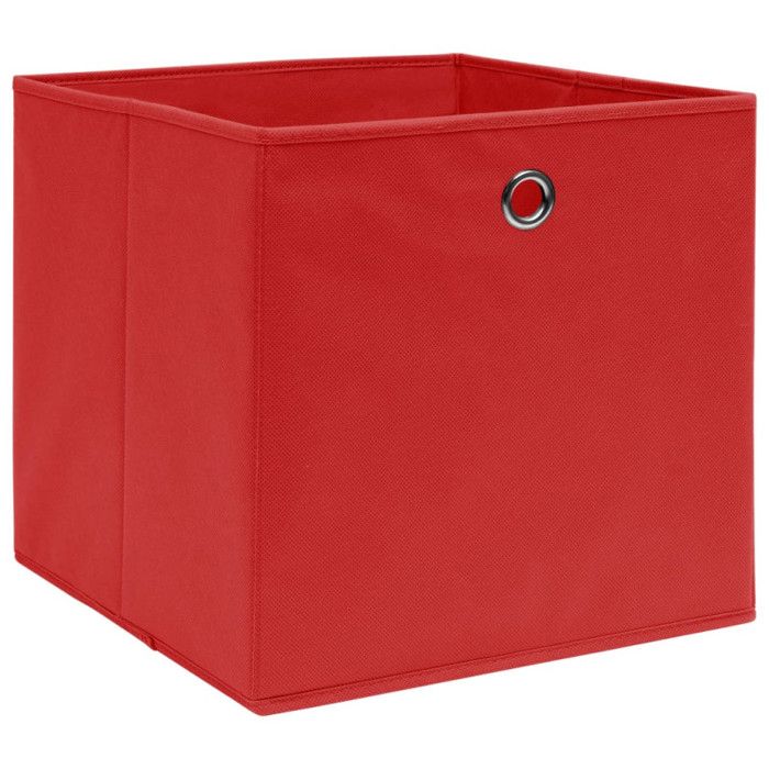 VidaXL Boîtes de rangement 4 pcs Tissu intissé 28x28x28 cm Rouge