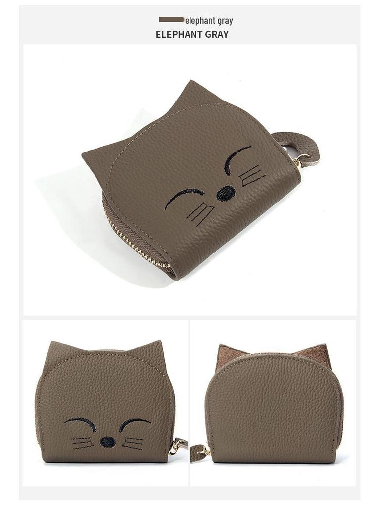 2024 Women's Cute Cartoon Pendant Leather Card Holder with Multi-Slot ID