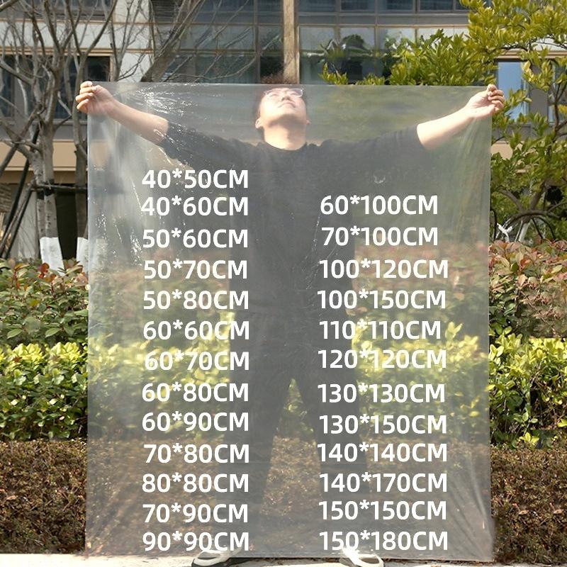 Mehrere Größen Flache Plastiktüten Dickes PE Transparent Hochdruck-Verpackungsbeutel Umzugs-Verpackungsbeutel Staub- und Feuchtigkeitsdicht Futterbeutel für Tierfutterbox