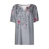 Women's T Shirt Tee Print Button Short Sleeve Daily Weekend Fashion Basic V- Neck Regular Top